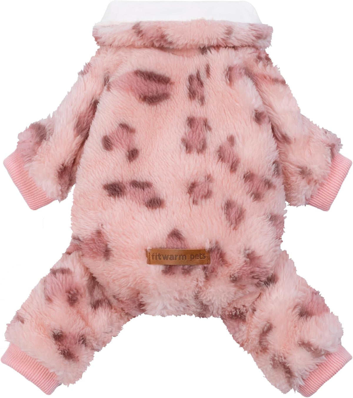 Fitwarm Collared Neck Plaid Dog Pajamas - Large / Leopard