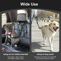 3 Pack Dog Seat Belt for Car, Car Headrest Restraint Adjustable Nylon Fabric, Dog Restraints Vehicle Seatbelts Harness