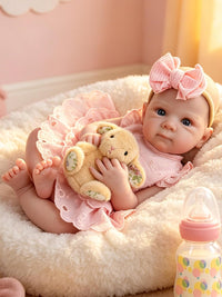 EKOKIZ blue reborn baby doll dress set with hairband and shoes for 17 to 20 inch dolls - view 18