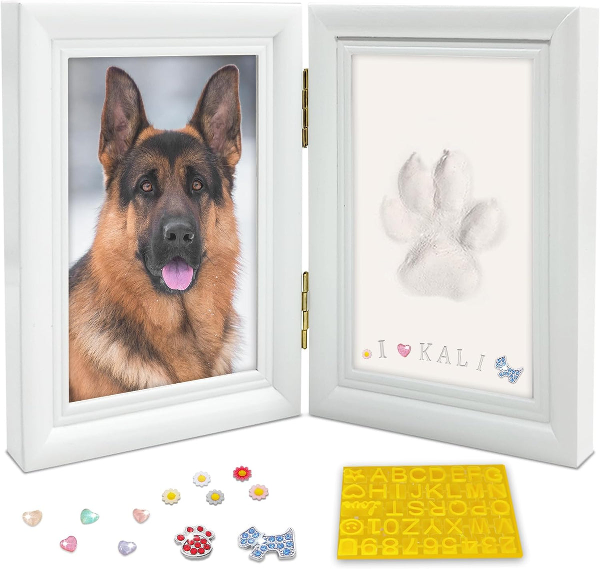 MYPAWLETS Clay Paw Print Kit for Dog Cat - Medium-Large White