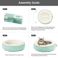 Love's cabin Round Donut Cat and Dog Cushion Bed, 20in Pet Bed for Cats or Small Dogs, Anti-Slip & Water-Resistant Bottom, Super Soft Durable Fabric Pet Beds, Washable Luxury Cat & Dog Bed Blue