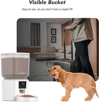 Automatic Dog Feeder - 8L/34 Cups Large Capacity Automatic Cat Food Dispenser with LCD Screen, Large Food Tray, Battery Operated, Timed Cat Feeder, Up to 50 Portions 6 Meals Per Day, Keeps Fresh