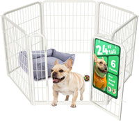 FXW Homeplus Indoor Dog Playpen, 24" H, for Puppies & Small Dogs - White / 24"H / 6 Panels