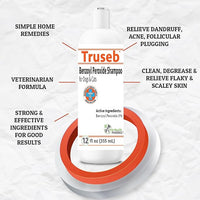 Truseb | Benzoyl Peroxide 3% Shampoo for Dogs,Cats and Horses (3% Benzoyl Peroxide Shampoo, 12 oz)
