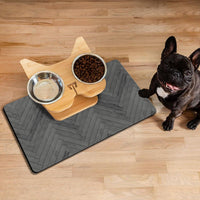 Dog Food Mats for Floors Absorbent, Pet Cat Food Mat - S(12"×20") / 01-Dark Grey - image 3