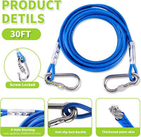 Heavy Duty Dog Tie Out Stake with 2x20FT Cables for Outdoor - Dog Stake+30ft Cable/200lbs - image 3