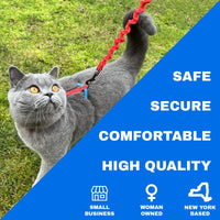 Travel Cat Harness and Bungee Leash Set, Large Cats, Kitten - Color Block - image 4