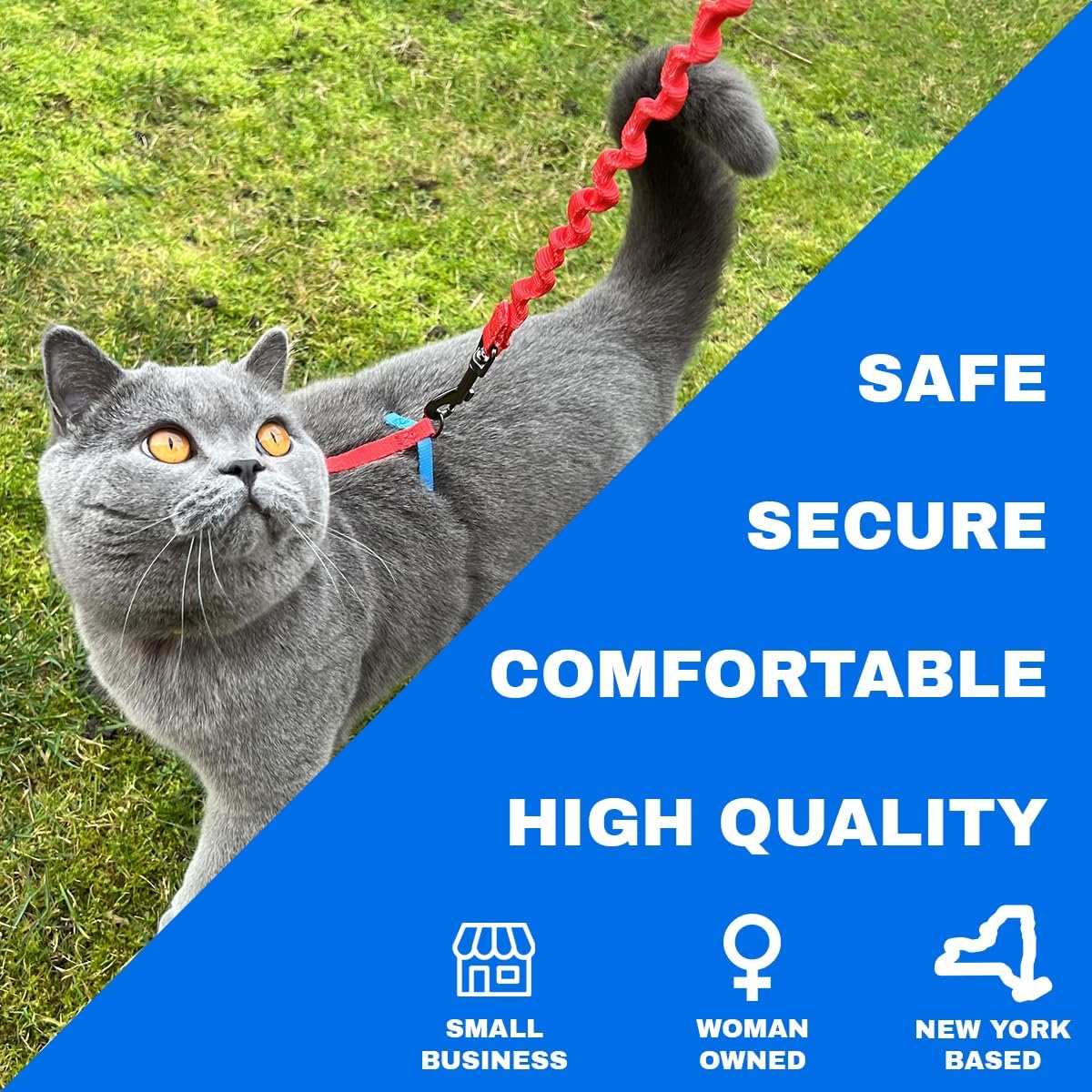 Travel Cat Harness and Bungee Leash Set, Large Cats, Kitten - Color Block - image 4