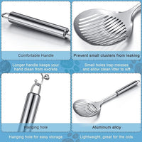 2 Pcs Cat Metal Litter Scoop Litter Scoop, Cat Accessories Scooper Stainless Steel Kitty Poop Sifting Cleaning for Litter Box, Metal Poop Sifter Pet Supplies
