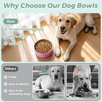Dog Bowl, Stainless Stee Dog Water Bowl and Food Bowl - 40oz / Pink - image 3