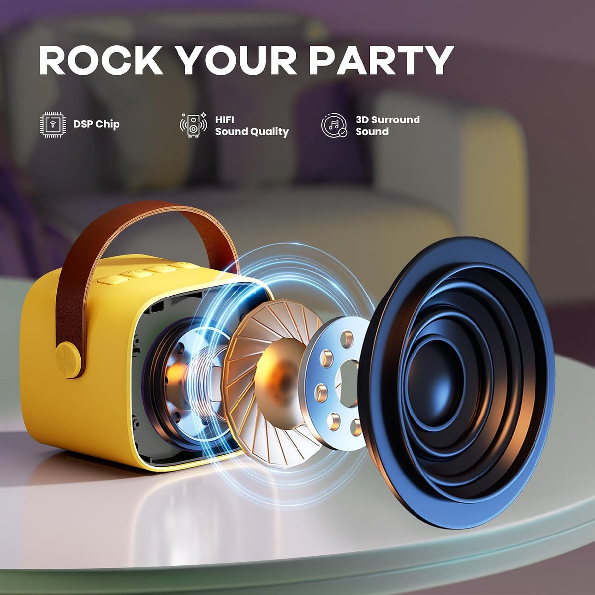 YLL Karaoke Machine for Kids - Yellow - image 2