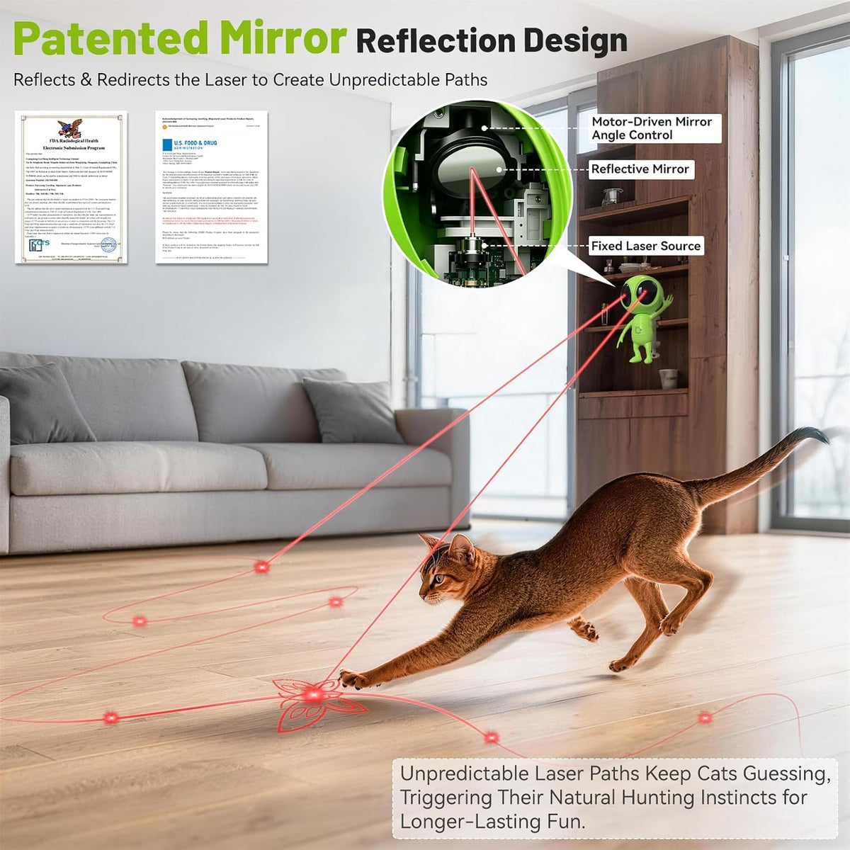 ORSDA Laser Cat Toys for Indoor Cats - Green - image 2
