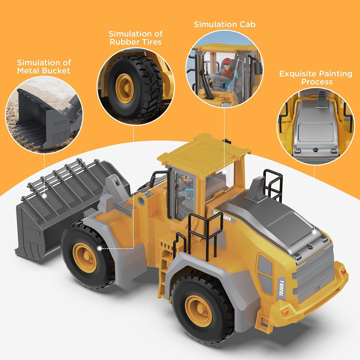 KIDMARKT Remote Control Excavator Toy for Boys - Wheel Loader - image 3