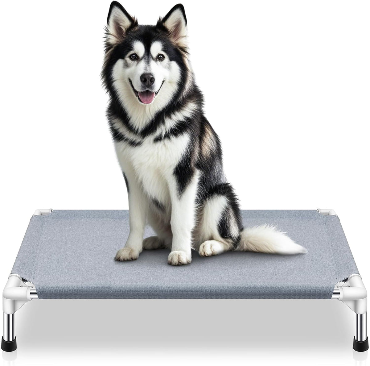 Elevated Dog Bed for Small Dogs, Dog Cooling mat Cot - Grey-M-3