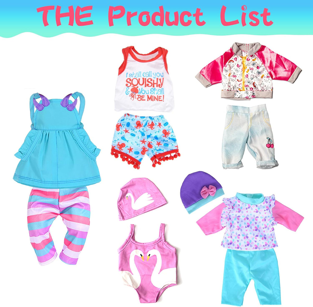 10 Sets Baby Doll Clothes and Accessories Include Rompers Outfits - 5 Sets Clothes - image 2