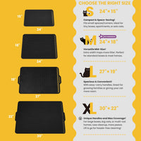 Cat Litter Mat Compact Size 23.6"x14.6" for Small Spaces - Black / 30" x 22" (1 Pack) - image 3