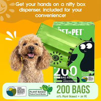 Pet N Pet Poop Bags for Dogs, Unscented, Tie Handles Thick - 1 Count (Pack of 200) / 200 Unscented with Handle - image 3