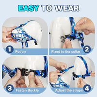 Basket Muzzle to Prevent Biting, Dog Muzzle for Large Medium Small Dogs Allows Panting Drinking Anti Chewing, Perfect for Grooming Trimming Training and Aggressive Reactive Dogs (Blue, Size 4)