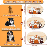 Cat Food Mat Small, 20''x12'' Absorbent Cat Feeding Mat - 24''x16'' / Beige Paw - image 3