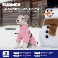 Full Body Dog Coat,Warm Dog Fleece Jackets with Harness Built in Windproof Dogs Snowsuit Zip up Pet - Pink / XX-Large - image 3