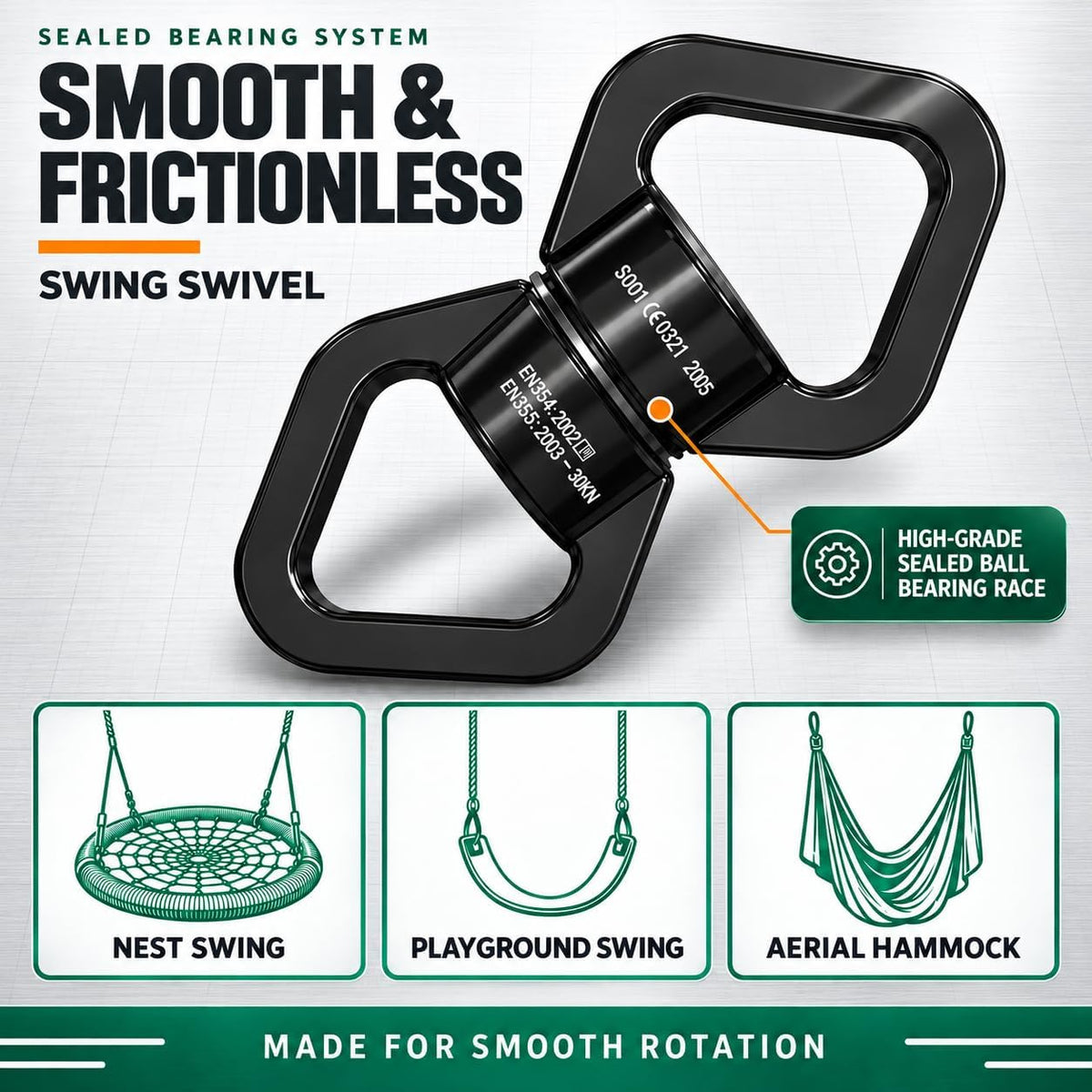Trobing Swing Swivel, 30KN Rotational Safety Device - image 2