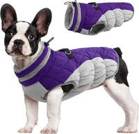 Dog Cold Weather Coats Reflective Dog Warm Jacket with Harness – Essentials for Dogs - Purple / M(chest:21in)