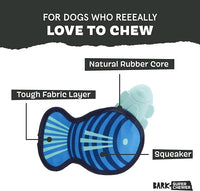 Barkbox Super Chewer Rad Herring Hard Core Toy with Rip Away Plush for Aggressive Chewers, Medium