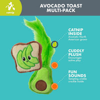 Quirky Kitty Ice Cream Kicker Catnip Crinkle Feather Soft Plush Cat - Pack of 2 / Avocado Toast - image 3