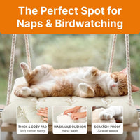 Cat Window Perch with Industrial-Grade Suction Cups - Beige / Medium - image 4