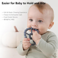 3 Pack Ring Teether Baby Infant Toys, Baby Essentials - Brown Green Blue - image 3