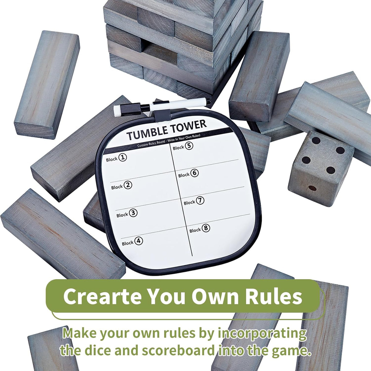 ApudArmis 60 Pcs Tumble Tower - Gray / M-Stack to 3.2 FT - image 4