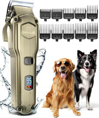 oneisall Dog Clippers for Grooming Thick Heavy Coats – Essentials for Dogs - Gold Dog Clipper