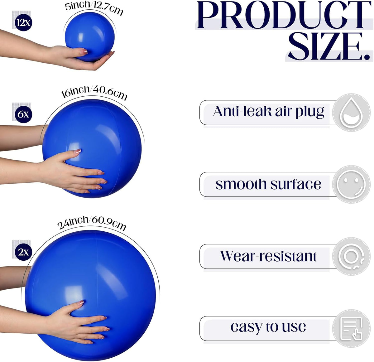 Sratte clear inflatable beach balls in 24, 16 and 5 inch sizes - view 18