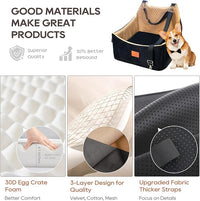 Dog Booster Car Seat for Medium and Small Sized Dogs Pet Car Bed Easy to Remove and Washable with Thickened Cushion Fits Cars Trucks and SUVs