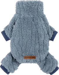 Fitwarm Collared Neck Plaid Dog Pajamas - X-Large / Steel Blue