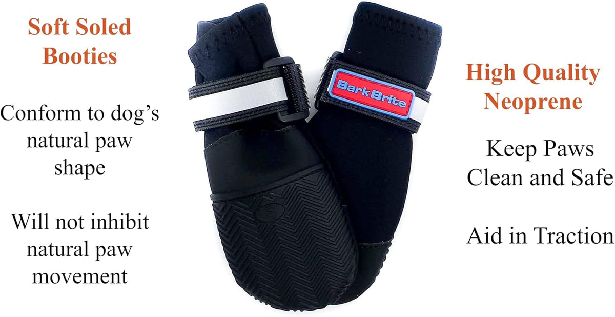 All Weather Neoprene Paw Protector Dog Boots with Reflective Straps - Black / Small - image 3