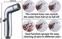 G-Promise 2 Mode Dog Shower Attachment with Extra Long Hose Adhesive - 118 Inch Hose / Chrome - image 3