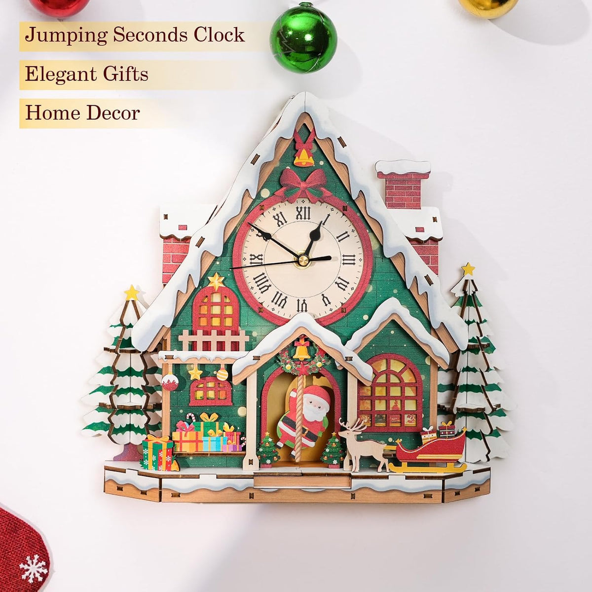 Halloween 3D Puzzles for Adults Halloween Puzzle Clock Adult Craft – Fun for Kids & Family - Christmas Clock - image 3