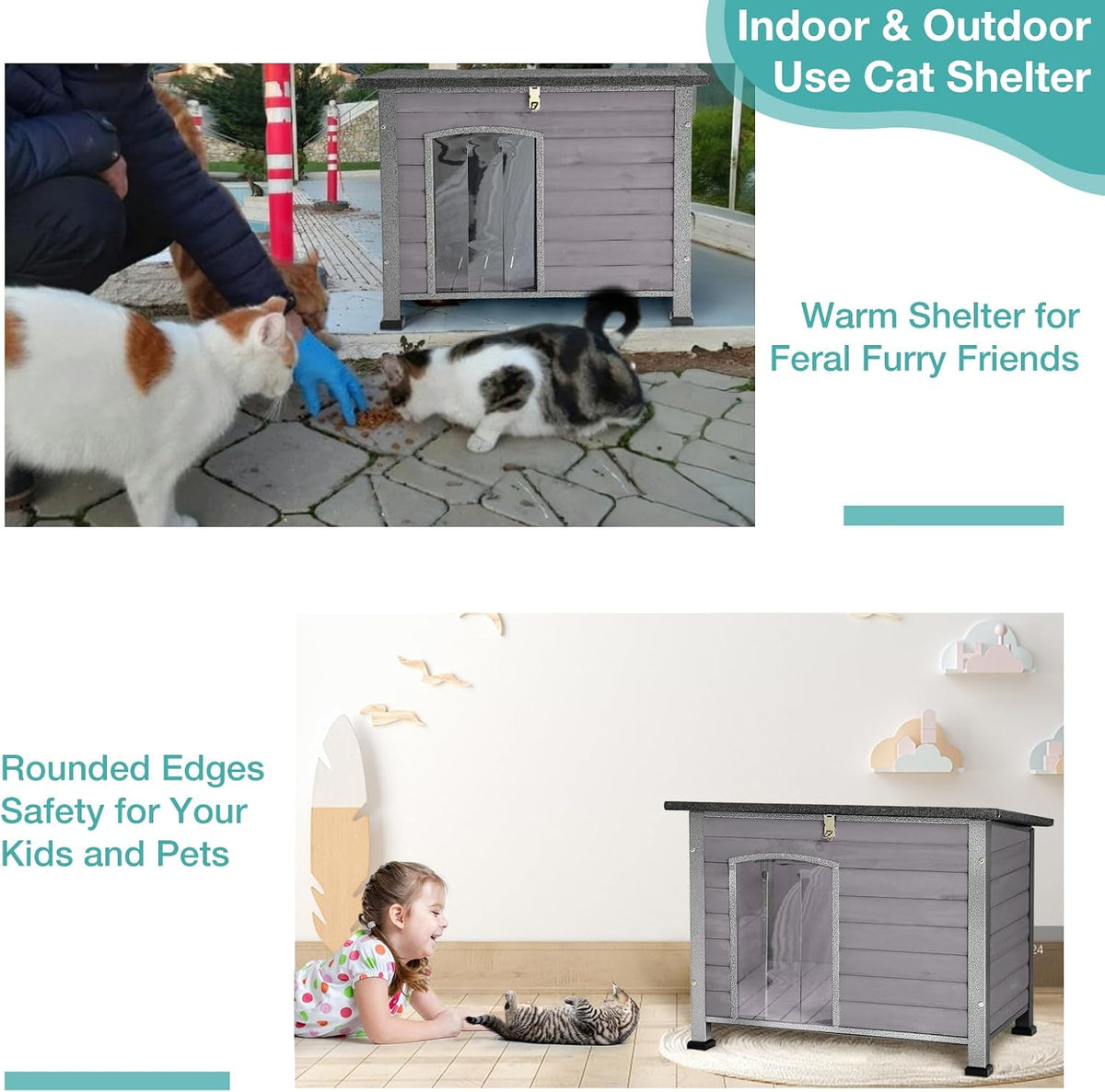 Suumerpety Indoor Outdoor Dog House - L-Grey - image 4