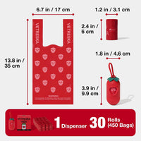 VETRESKA Dog Poop Bags with Handles 240 Count - Strawberry / 1 Count (Pack of 450) - image 2