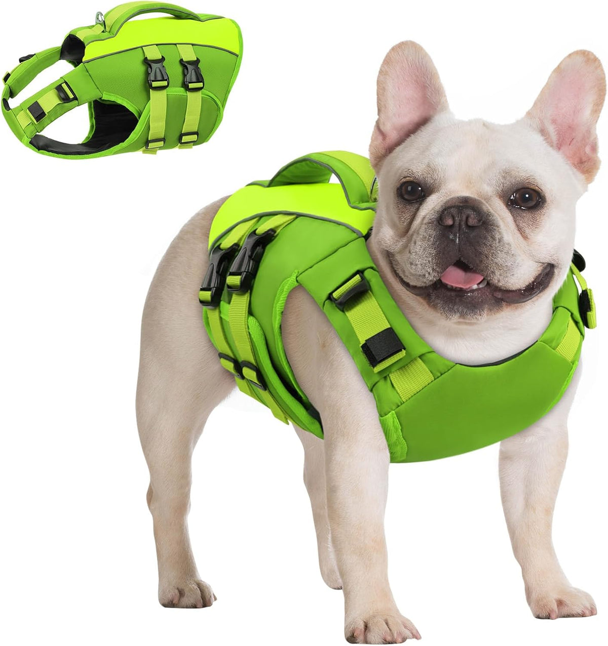 Dog Life Jacket Medium,Ripstop Dog Flotation Vest for Medium Dogs – Essentials for Dogs - Small / Green