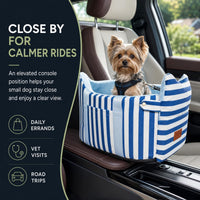 Console Dog Car Seat for Small Dogs to – Essentials for Dogs - Blue and White / Small - image 2