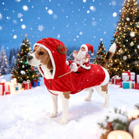 Santa Dog Costume, Dog Christmas Outfit, Riding Pet Costume - Snowflake Santa Claus / M(Neck:11.8-15" Chest:18.1-22.4") - image 2