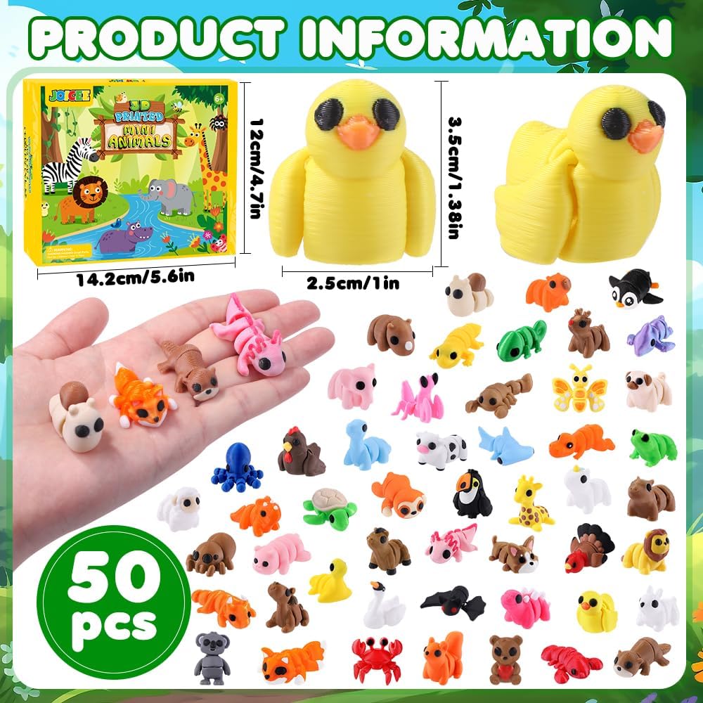 JOICEE 24Pcs 3D Printed Dinosaur Animals Mini Dinosaur Toys – Fun for Kids & Family - Brown - image 2