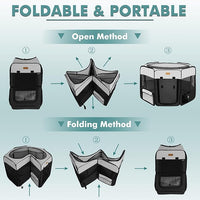 Dog Playpen, Portable Pet Play Pen for Cat, Puppies, Rabbits, Chickens, Foldable Large-Capacity Pet Tent for Indoor/Outdoor Travel Camping (Size XL Without Carry Bag)