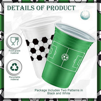 Norme 48 Pcs Checkered Flag Plastic Cups - Soccer Ball - image 2