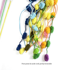 Cat Wand Toy 4 PCS Vibrant Plush Srtip Teaser Wands Interactive Cat - B - image 3