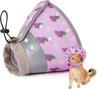 Avont Cat Cone Collar Soft to Stop Licking, Adjustable Foldable Lightweight Kitten Recovery Collar After Surgery for Small Dogs, Elizabeth Cone of Shame Alternative -Grape(L)