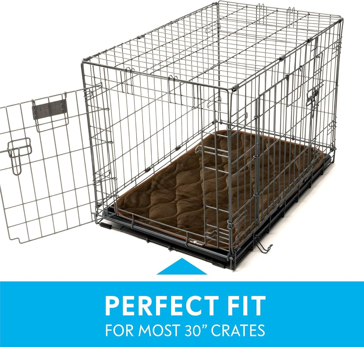 Paw Inspired Washable Padded Crate Mats for Dogs - 30 Inch / Dark Brown - image 3