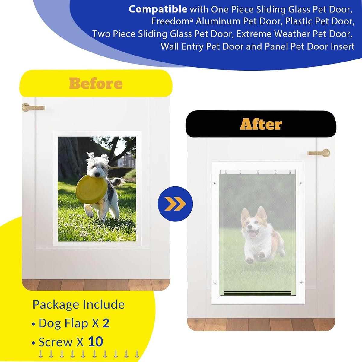 2PC Replacement Flap PAC11-11039 with Screws & Washers for PetSafe - Without Bracket-frosted Transparent / Large PAC11-11039 / 2 - image 4